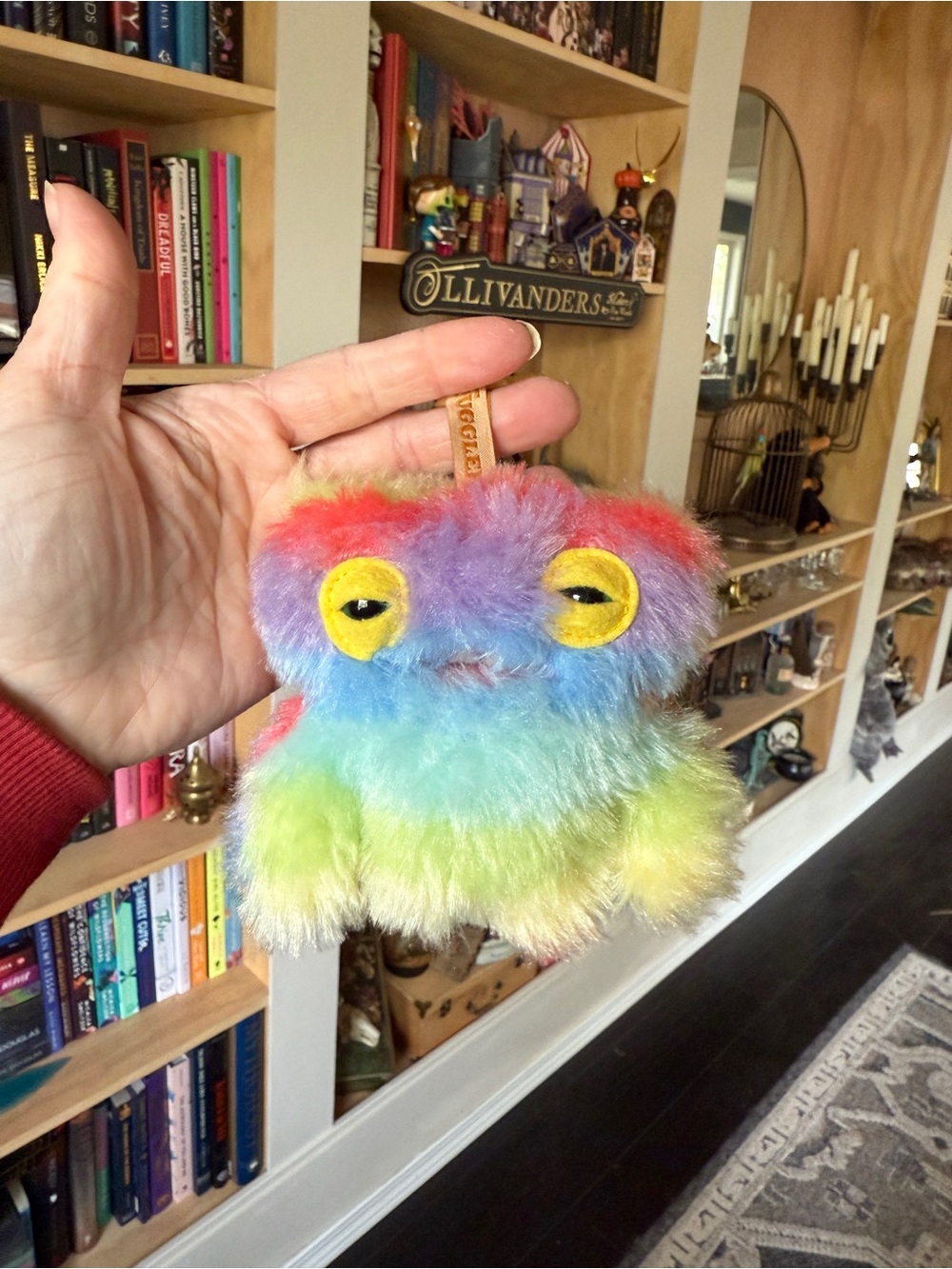 NWT Rainbow fuggler Plush Small keychain with Yellow Eyes